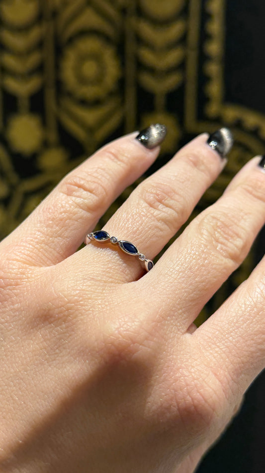 Evil Eye dainty silver ring