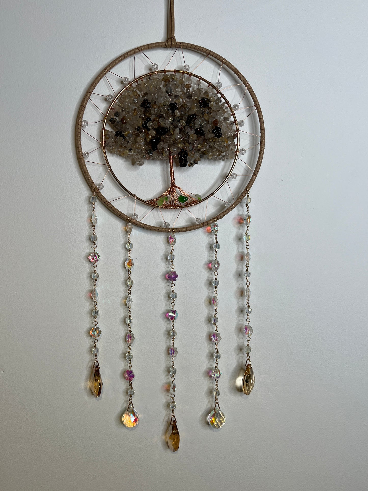 Tree of lift crystal dreamcatcher