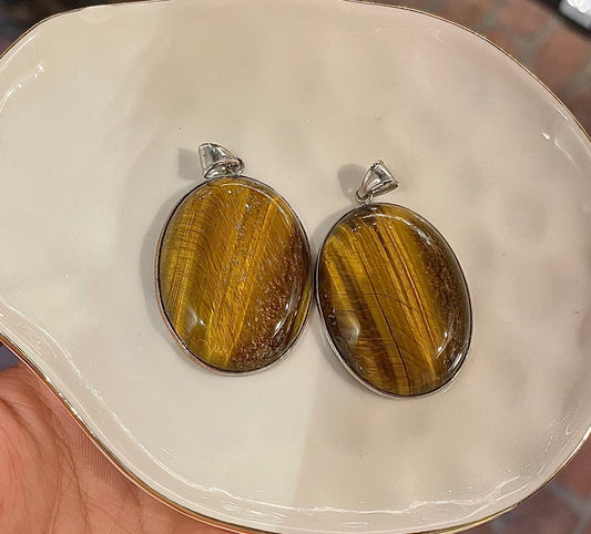 Tiger’s Eye Oval Big Pendant