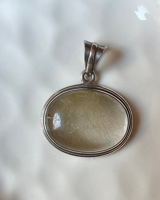 Rutilated Quartz Oval Pendant