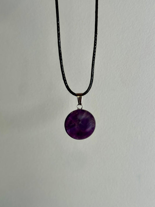 Round Amethyst Pendant