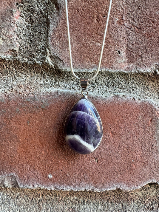 Silver Dream Amethyst Teardrop Pendant