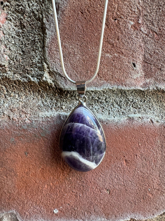 Silver Dream Amethyst Teardrop Pendant