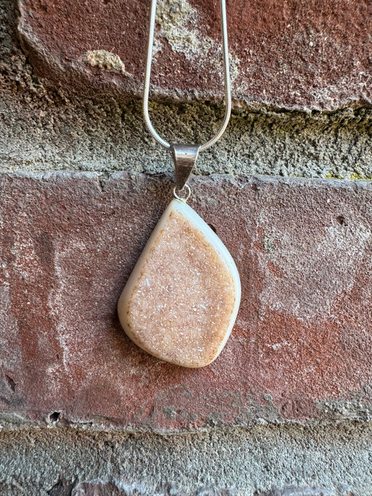 White Opal Druzzy Pendant