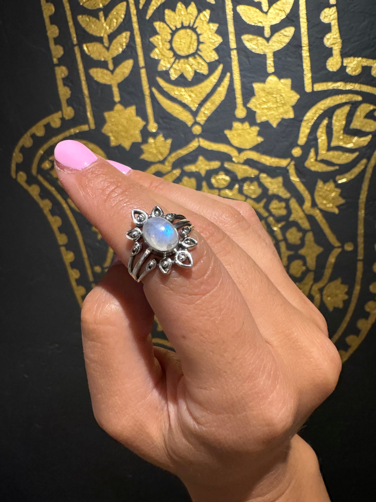 Blossom Charm Moonstone Ring