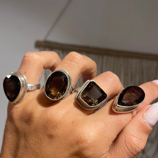 Smokey Quartz Sterling Silver Ring