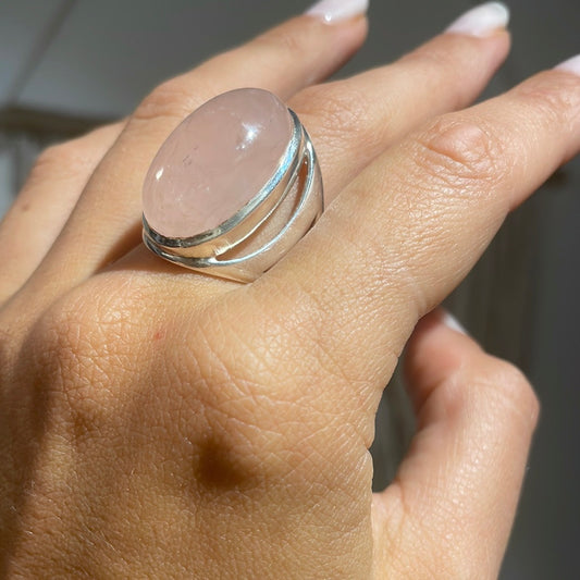 Rose Quartz Sterling Silver Ring