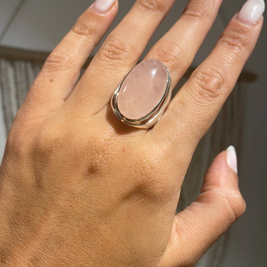 Rose Quartz Sterling Silver Ring